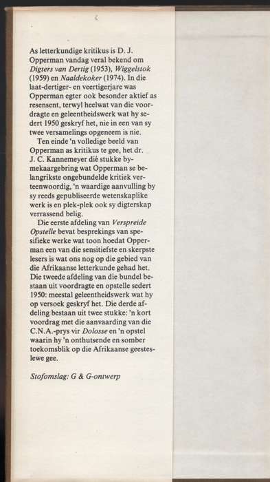 Verspreide Opstelle - Opperman, D. J.