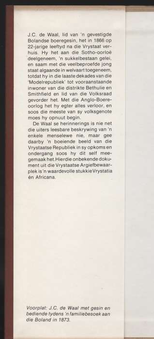 Die Herinneringe van J. C. de Waal - De Waal, J. C.; Schoeman, Ka