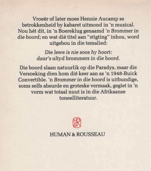 n Brommer in die Boord - Aucamp, Hennie