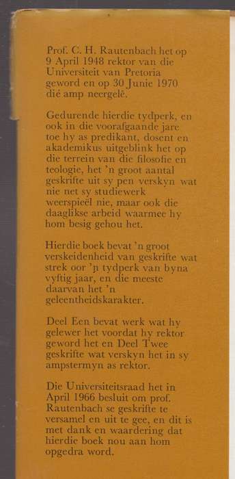 Prof. Dr. C. H. Rautenbach Versamelde Geskrifte - Rautenbach, C. H.; Dreyer, P