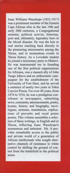 VRS239 SEL WRITINGS ISAAC WAUCHOPE 1874 - WAUCHOPE,I