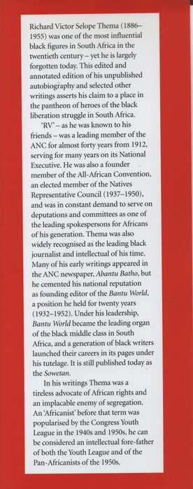 From Cattle-Herding to Editor's Chair. Van Riebeeck Society Second S - Themba, Richard Victor Selop