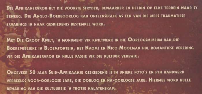 Die Groot Kwilt - Moolman, Nico