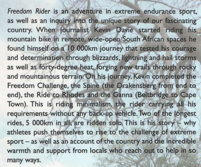 Freedom Rider: 10 000km by Mountain Bike Across South Africa - Davie, Kevin