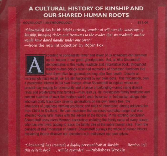 The Mountain of Names. A History of the Human Family - Shoumatoff, Alex