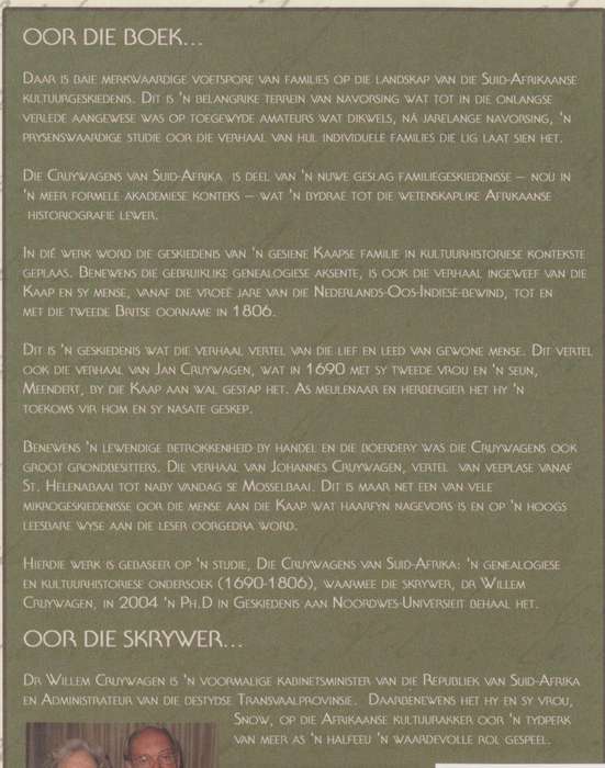 Die Cruywagens van Suid-Afrika Volume 1 & 2 - Cruywagen, W. A.