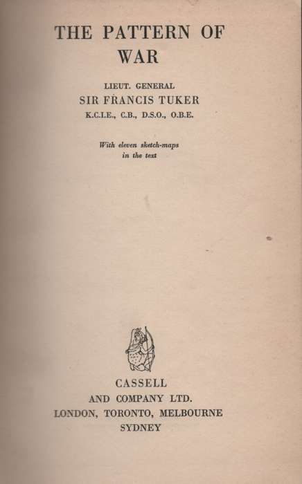 PATTERN OF WAR SECOND HAND - TUKER,FRANCIS