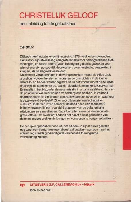 CHRISTELIJK GELOOF SECONDHAND - BERKHOF,H