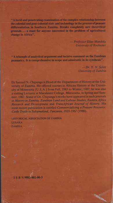 The State, Technology and Peasant Differentiation in Zambia: A Case  - Chipungu, Samuel N.