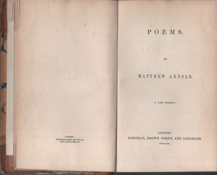 Poems by Matthew Arnold. Second-hand SECONDHAND - Matthew Arnold