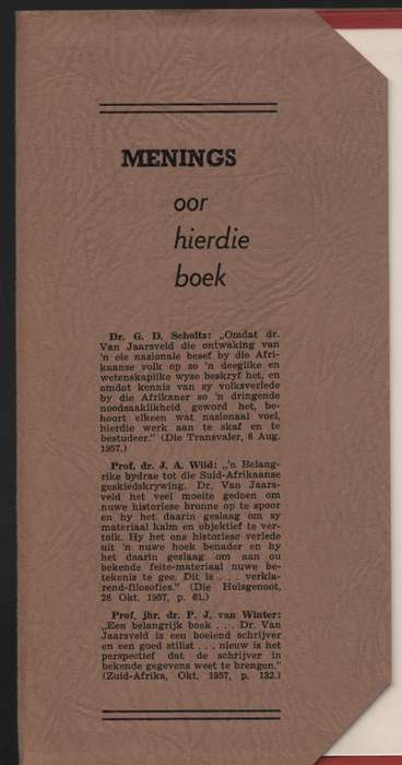 Die Ontwaking van die Afrikaanse Nasionale Bewussyn. 1868-1881 - Van Jaarsveld, F. A.