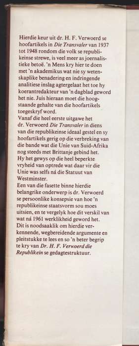 Dr. H. F. Verwoerd die Republikein - Geyser, O.