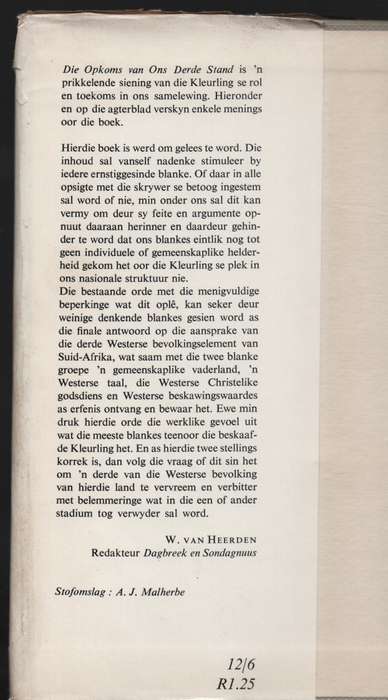 Die Opkoms van Ons Derde Stand - Botha, D. P.