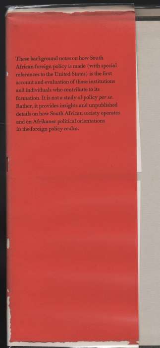 Notes on the Formation of South African Foreign Policy - Munger, Edwin S.