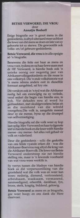 Betsie Verwoerd, die Vrou - Bosshoff, Annatjie