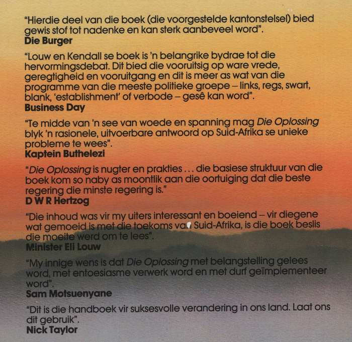 Suid-Afrika: Die Oplossing - Louw, Leon; Kendall, Frances