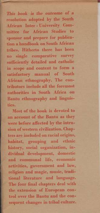 The Bantu-Speaking Tribes of South Africa. An Ethnographical Survey - Schapera, I.