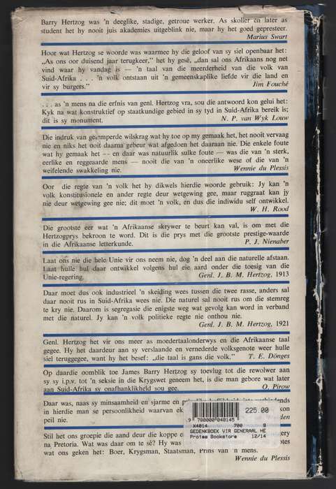 Gedenkboek vir Genraal J. B. M, Hertzog - Nienaber, P. J.; et al - HTFX4014