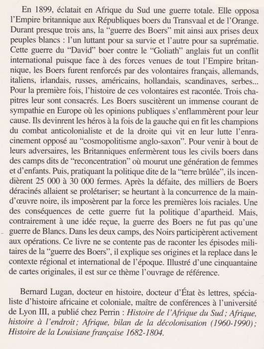 La Guerre des Boers 1899-1902 - Lugan, Bernard