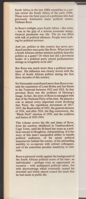 Tielman Roos - Political Prophet or Opportunist - Brits, J. P.