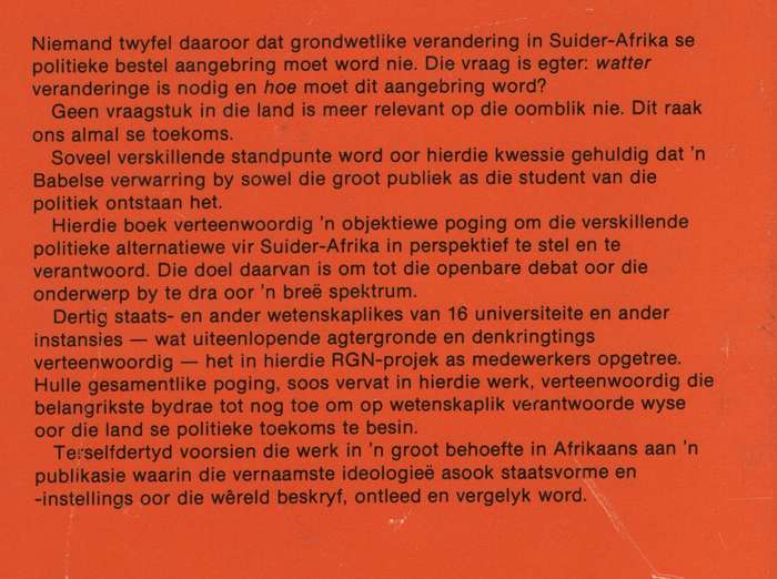 Politieke Alternatiewe: Grondslae en Perspektiewe - Van Vuuren, D. J. (ed); Krie