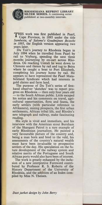 Rhodesia: Past and Present.  - Du Toit, S. J.