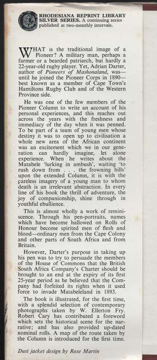 The Pioneers of Mashonaland: Men Who Made Rhodesia - Darter, Adrian