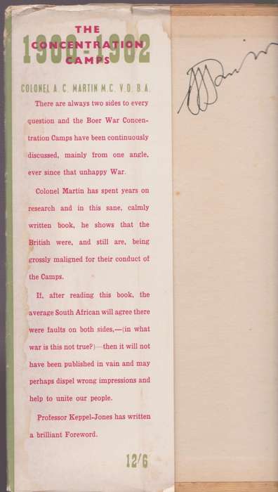 The Concentration Camps: Facts, Figures and Fables - Martin, A. C. - HTFX48465