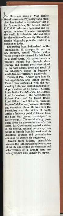 There was a Man: The Life and Times of Sir Arnold Theiler K.C.M.G. o - Gutsche, Thelma