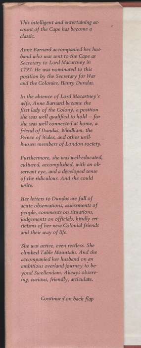 The Letters of Lady Anne Barnard to Henry Dundas, from the Cape and  - Barnard, Anne; Robinson, A.