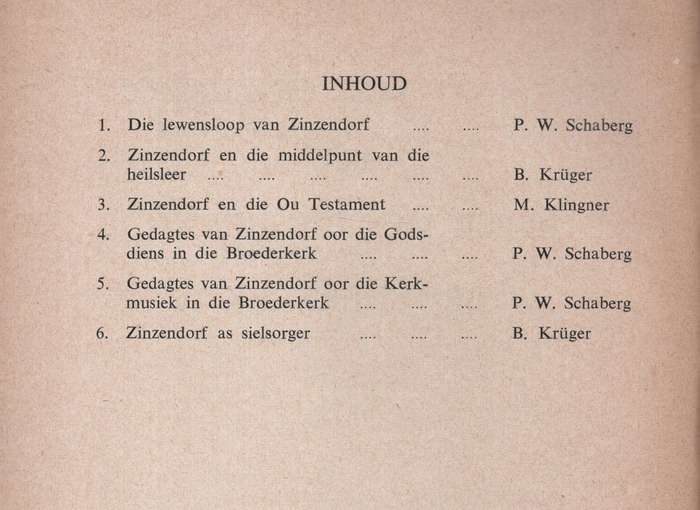Die Graaf von Zinzendorf, die Stigter van die Hernude Broederkerk - Kruger, B.; et al