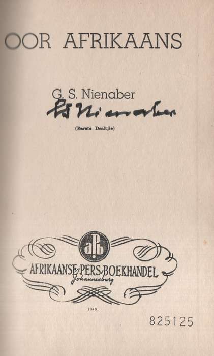 Oor Afrikaans. Deel 1 - Nienaber, G. S.