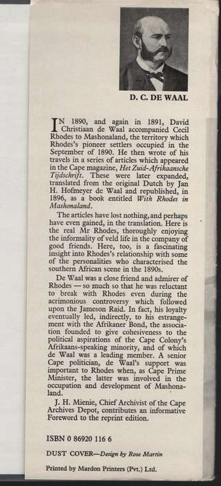 With Rhodes in Mashonaland - De Waal, D. C.