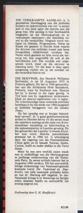 Die Verkrampte Aanslag - Serfontein, J. H. P.