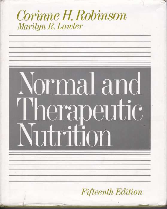 NORMAL & THERAPEUTIC NUTRITION SECONDHAND - ROBINSON,CH - 9780024023001.TU