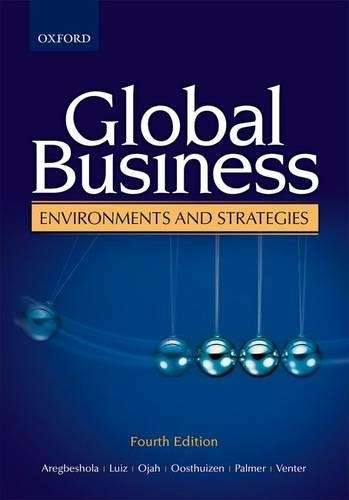 Global business environments and strategies - A. Aregbeshola