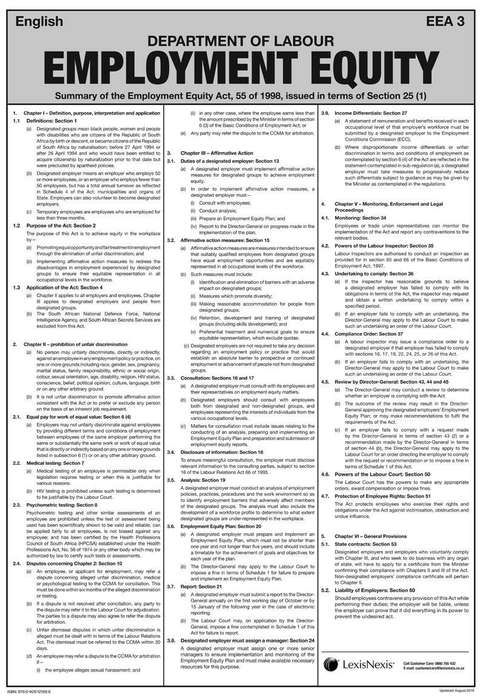 EMPLOYMENT EQUITY ACT POSTER - LEXISNEXIS-POSTERS