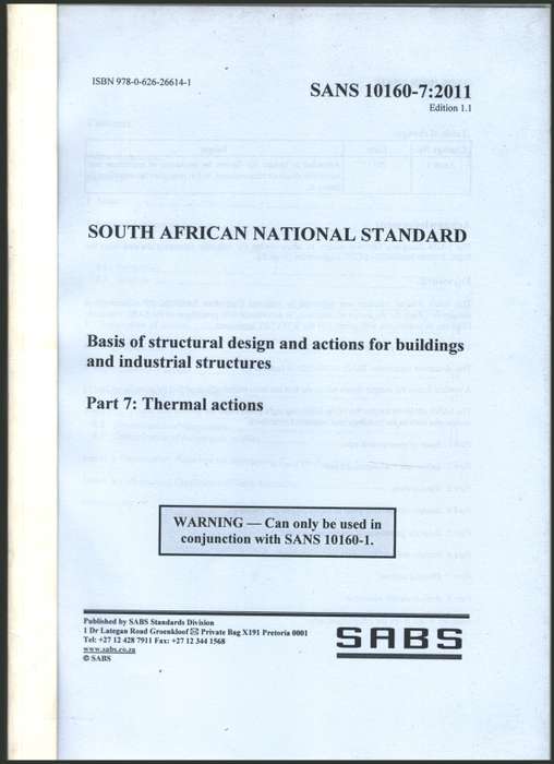SANS 10160 7 THERMAL ACTIONS - SABS
