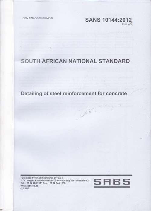 SANS 0144 DETAILING OF STEELING - SABS