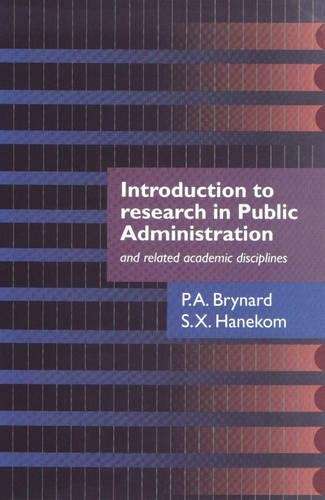 An introduction to research in public administration and related aca - BRYNARD