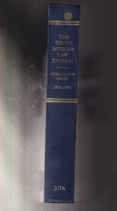 Index to the South African Law Journal (1973-1996) - COBBLEDICK,P