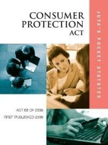Consumer Protection Act 68 of 2009 - Juta's statutes editors