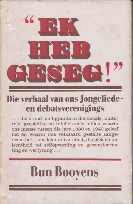 EK HEB GESEG SECONDHAND - BOOYENS,B