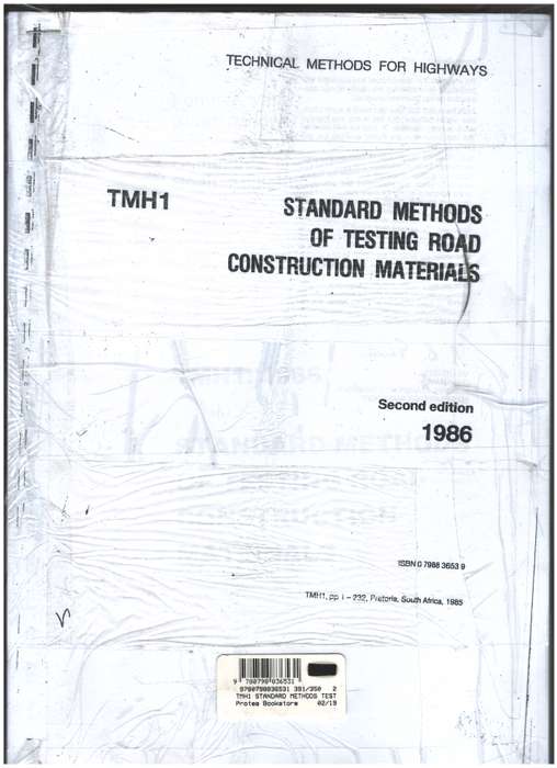 TMH1 STANDARD METHODS TESTING ROAD CONST - DEPTOFTRANSPORT