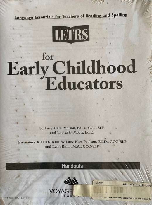 LETRS FOR EARLY CHILDHOOD EDUCATORS - PAULSEN
