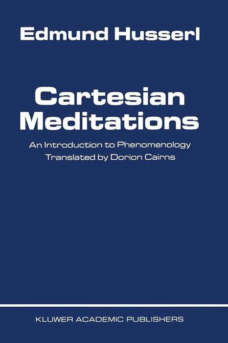 Cartesian Meditations - Edmund Husserl - 9789024700684