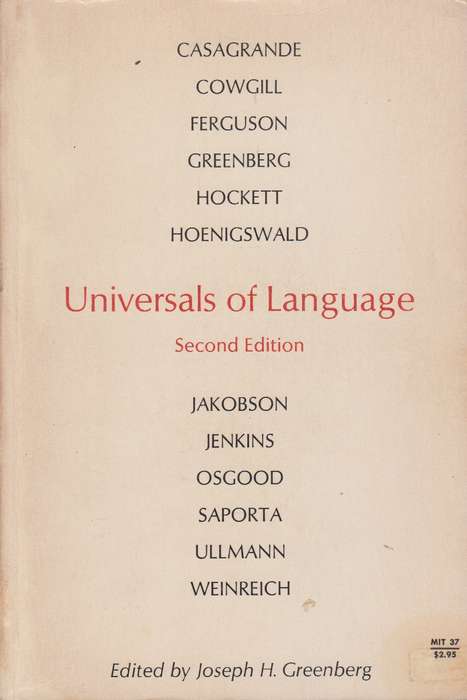 Universals of Language SECONDHAND - Joseph H. Greenberg