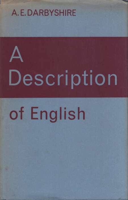 A Description of English. Second-hand SECONDHAND - AE Darbyshire