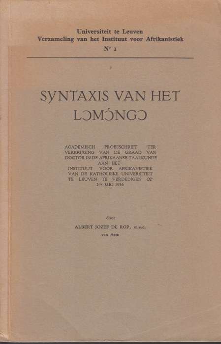 Syntaxis van het  SECONDHAND - Albert Jozef de rop