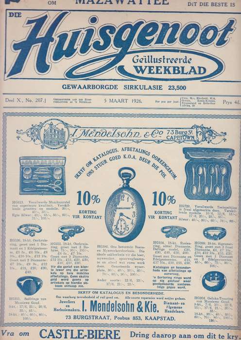 Die huisgenoot Deel x No 207 5 Maart 1926 SECONDHAND - Huisgenoot
